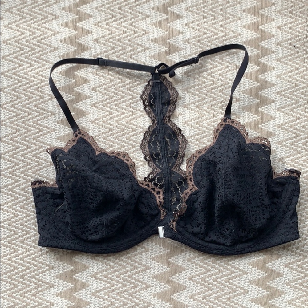 Free People Black Lace bra